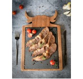 Набор из деревянной доски и приборов для стейков MaxxMalus Steak House "Бык"